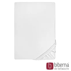 biberna Feinjersey-Spannbetttuch weiss, 1x 140x200 cm - 160x200 cm