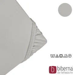 biberna Feinjersey-Spannbetttuch sturmgrau, 1x 140x200 cm - 160x200 cm