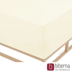 biberna Jersey-Elastic-Boxspring-Spannbetttuch perlmutt, 1x 90x190 cm - 100x220 cm