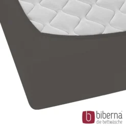 biberna Jersey-Elastic-Boxspring-Spannbetttuch dunkelgrau, 1x 90x190 cm - 100x220 cm