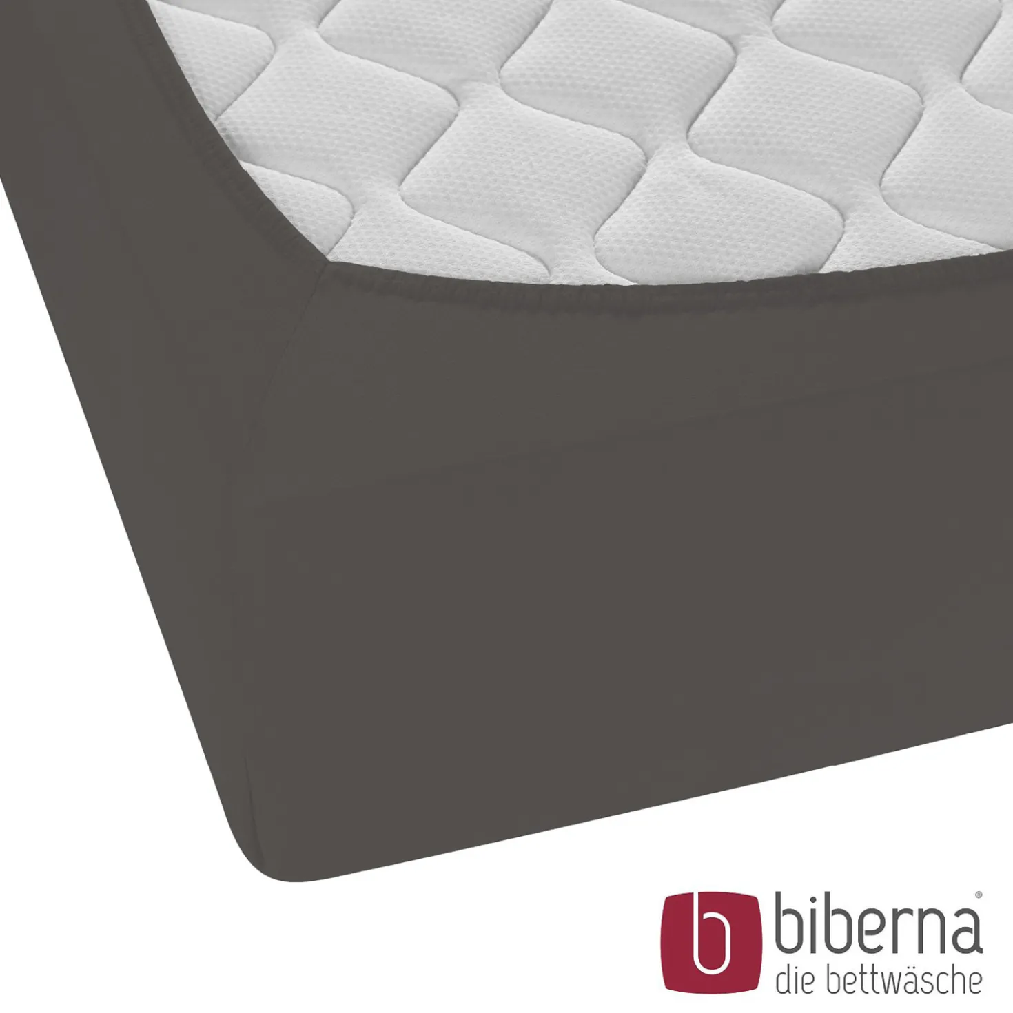biberna Jersey-Elastic-Boxspring-Spannbetttuch dunkelgrau, 1x 90x190 cm - 100x220 cm