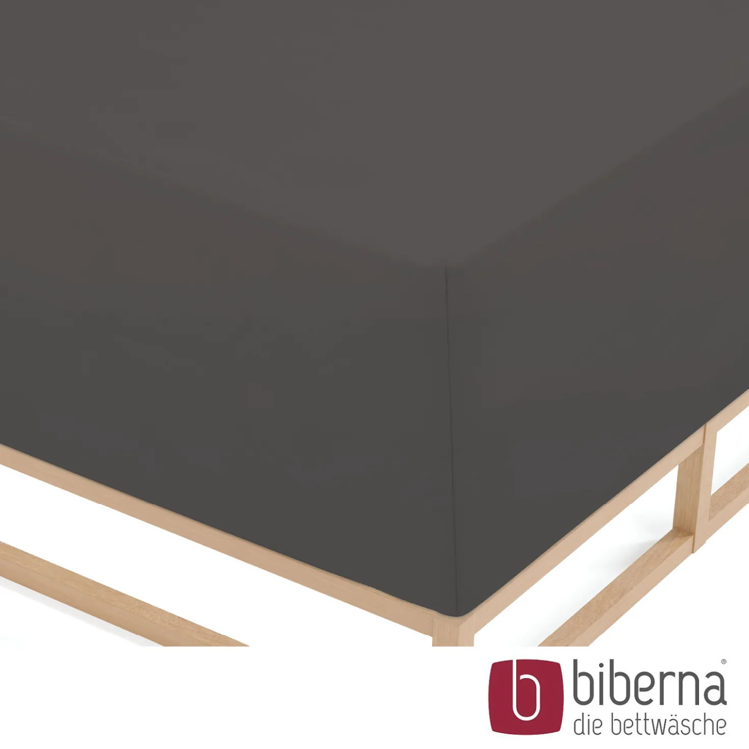 biberna Jersey-Elastic-Boxspring-Spannbetttuch dunkelgrau, 1x 90x190 cm - 100x220 cm