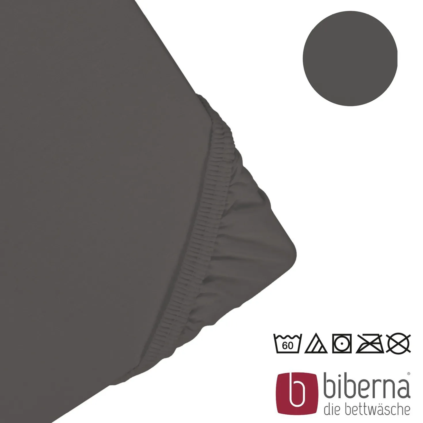 biberna Jersey-Elastic-Boxspring-Spannbetttuch dunkelgrau, 1x 90x190 cm - 100x220 cm