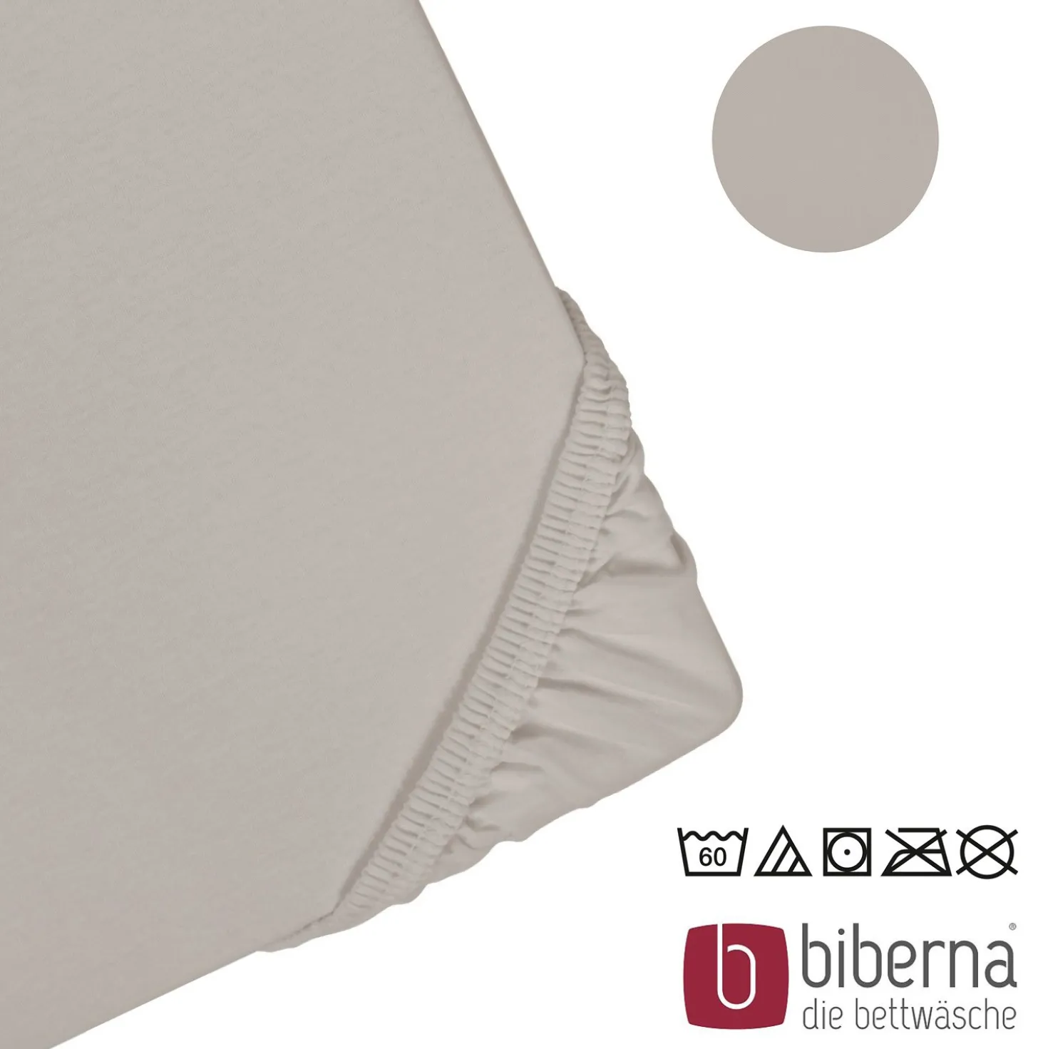 biberna Jersey-Elastic-Boxspring-Spannbetttuch sturmgrau, 1x 90x190 cm - 100x220 cm