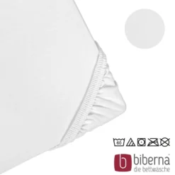 biberna Jersey-Elastic-Boxspring-Spannbetttuch weiss, 1x 90x190 cm - 100x220 cm