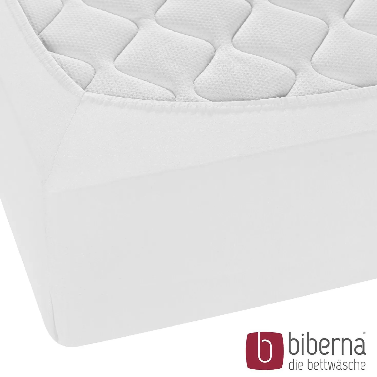 biberna Jersey-Elastic-Boxspring-Spannbetttuch weiss, 1x 90x190 cm - 100x220 cm