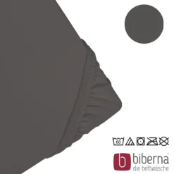 biberna Jersey-Elastic-Boxspring-Spannbetttuch dunkelgrau, 1x 180x200 cm - 200x220 cm