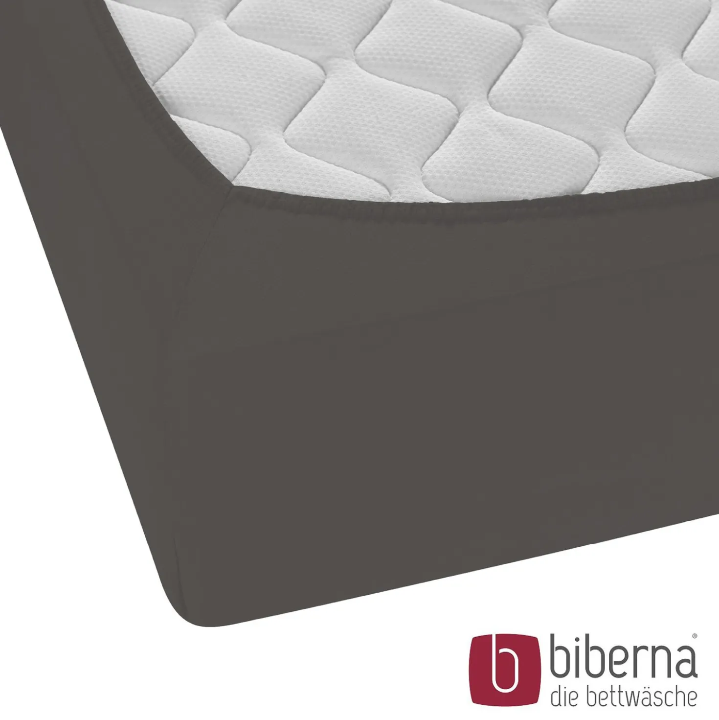 biberna Jersey-Elastic-Boxspring-Spannbetttuch dunkelgrau, 1x 180x200 cm - 200x220 cm
