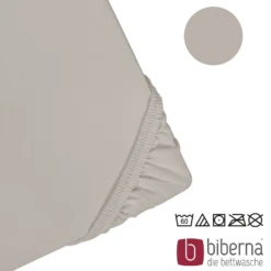 biberna Jersey-Elastic-Boxspring-Spannbetttuch sturmgrau, 1x 180x200 cm - 200x220 cm