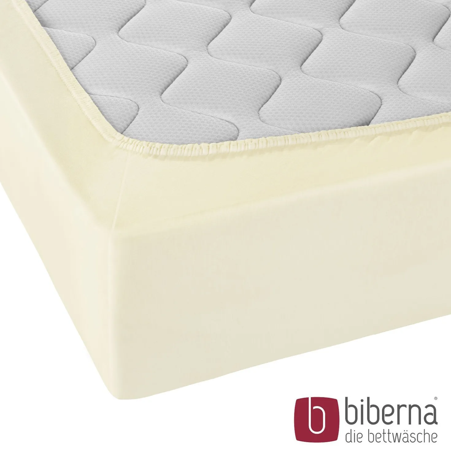 biberna Jersey-Elastic-Spannbetttuch perlmutt, 1x 90x190 cm - 100x220 cm