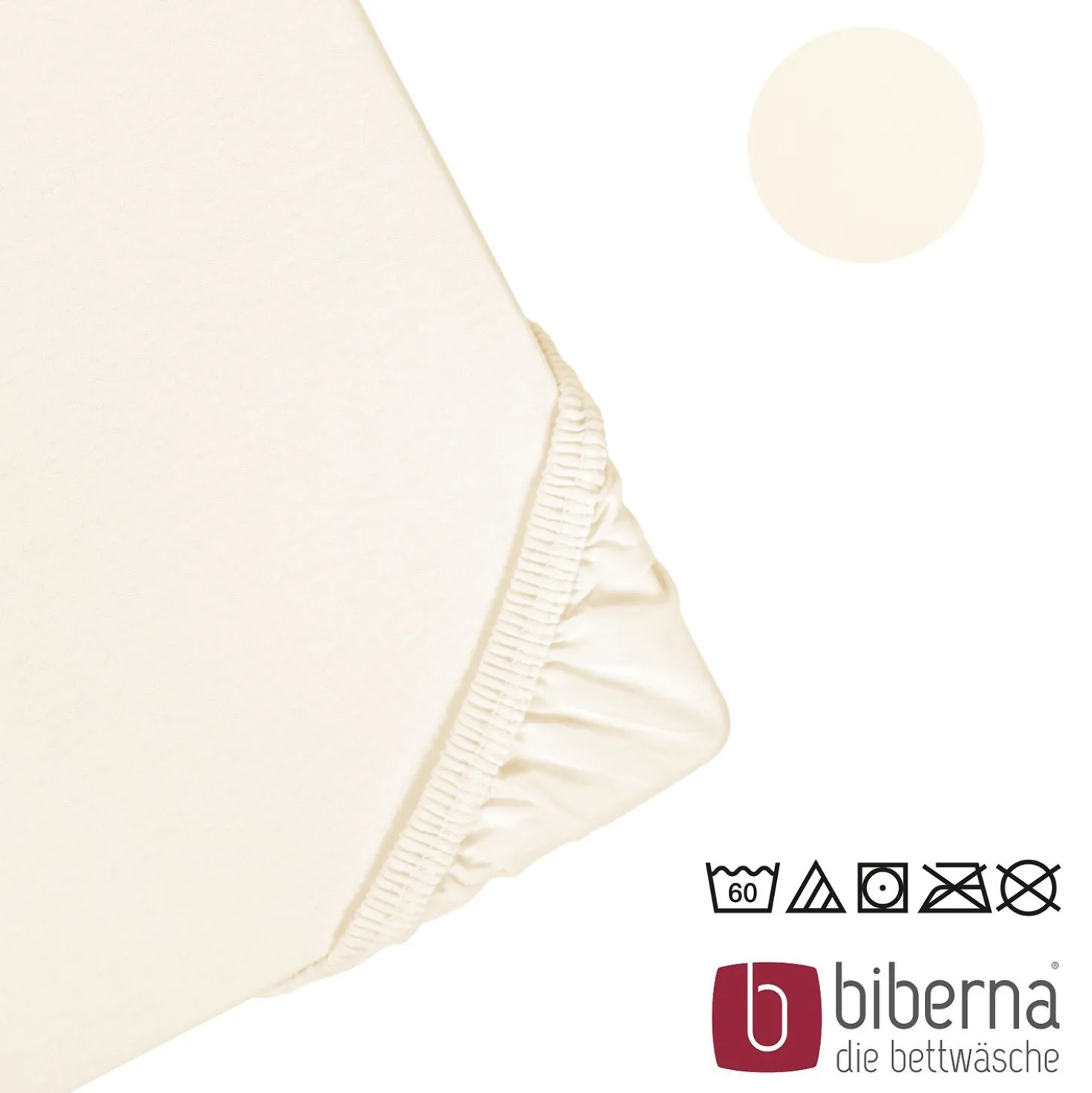 biberna Jersey-Elastic-Spannbetttuch natur, 1x 180x200 cm - 200x220 cm
