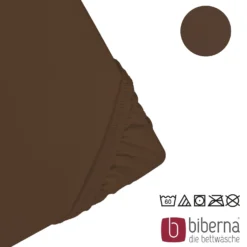 biberna Jersey-Elastic-Spannbetttuch topas / mocca, 1x 90x190 cm - 100x220 cm