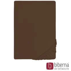 biberna Jersey-Elastic-Spannbetttuch topas / mocca, 1x 90x190 cm - 100x220 cm
