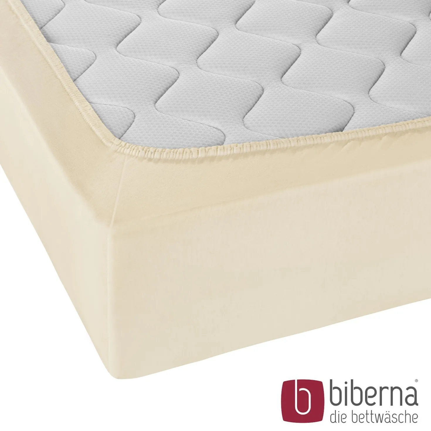 biberna Jersey-Elastic-Spannbetttuch kitt, 1x 90x190 cm - 100x220 cm