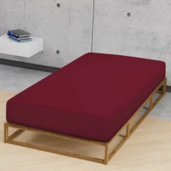 biberna Jersey-Elastic-Spannbetttuch burgund, 1x 90x190 cm - 100x220 cm