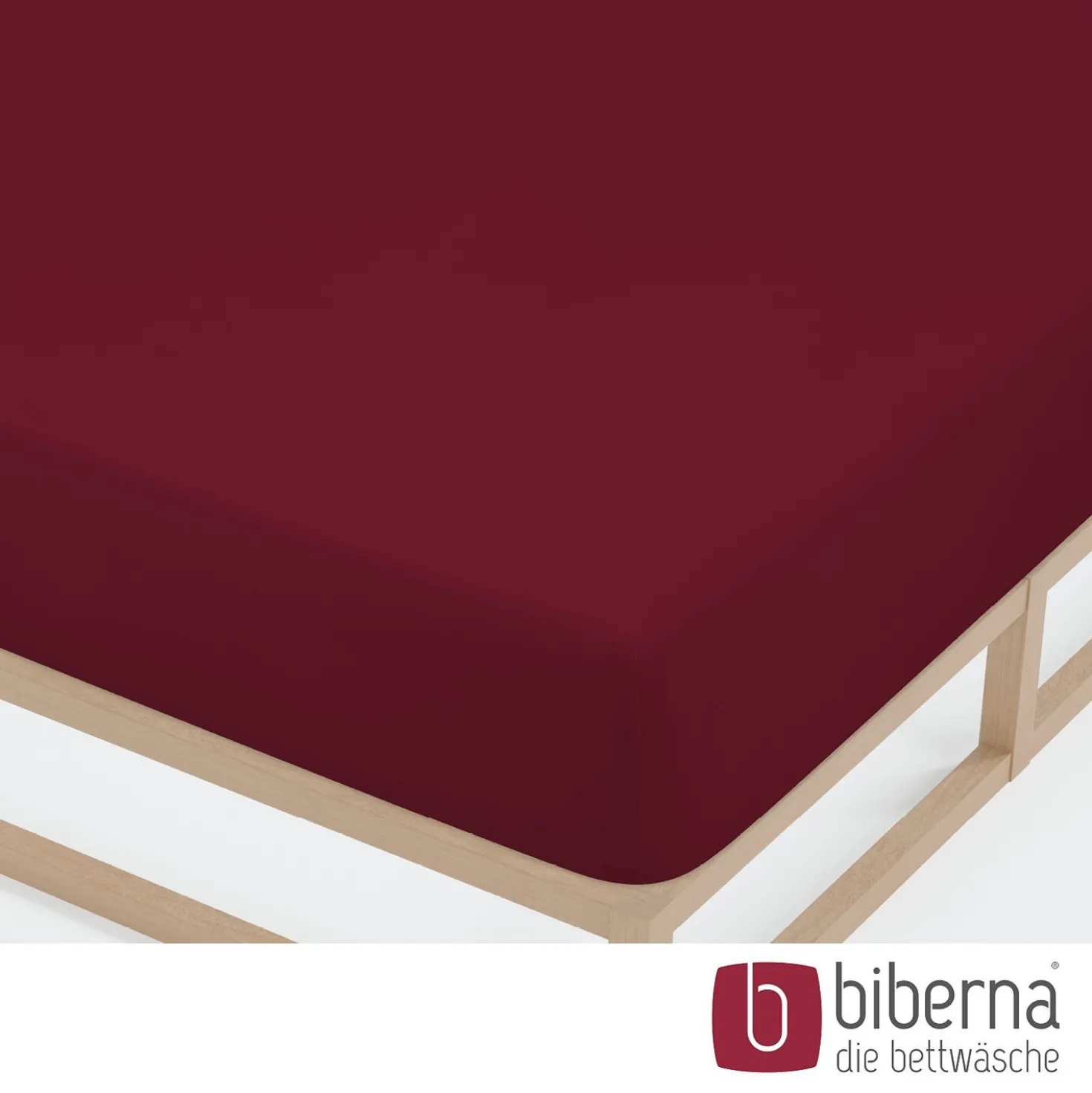 biberna Jersey-Elastic-Spannbetttuch burgund, 1x 90x190 cm - 100x220 cm