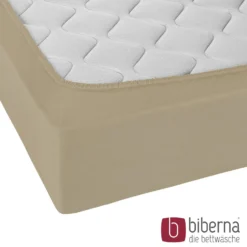 biberna Jersey-Elastic-Spannbetttuch taupe, 1x 90x190 cm - 100x220 cm