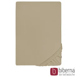 biberna Jersey-Elastic-Spannbetttuch taupe, 1x 90x190 cm - 100x220 cm