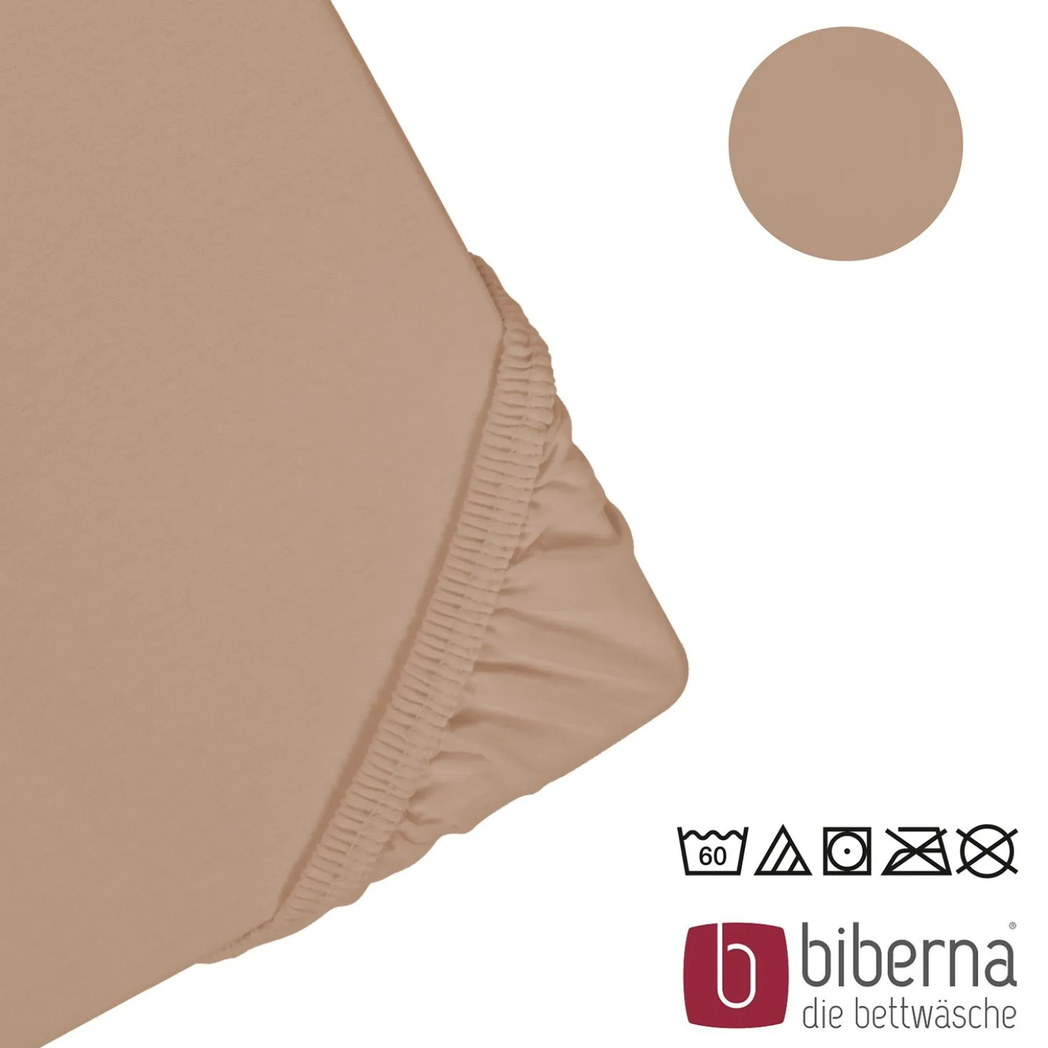 biberna Jersey-Elastic-Spannbetttuch macchiato, 1x 90x190 cm - 100x220 cm