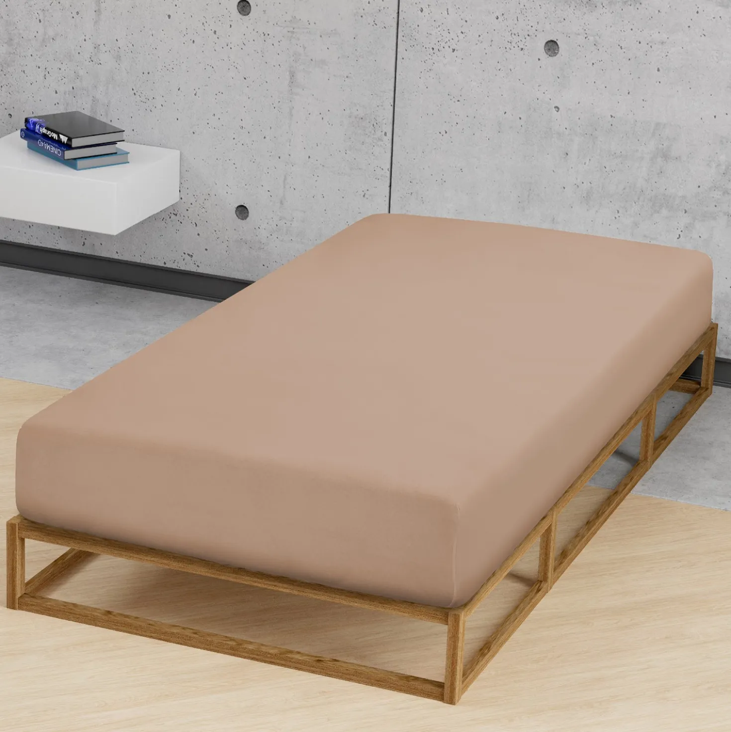 biberna Jersey-Elastic-Spannbetttuch macchiato, 1x 90x190 cm - 100x220 cm