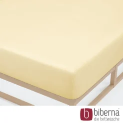biberna Jersey-Elastic-Spannbetttuch gelb, 1x 90x190 cm - 100x220 cm