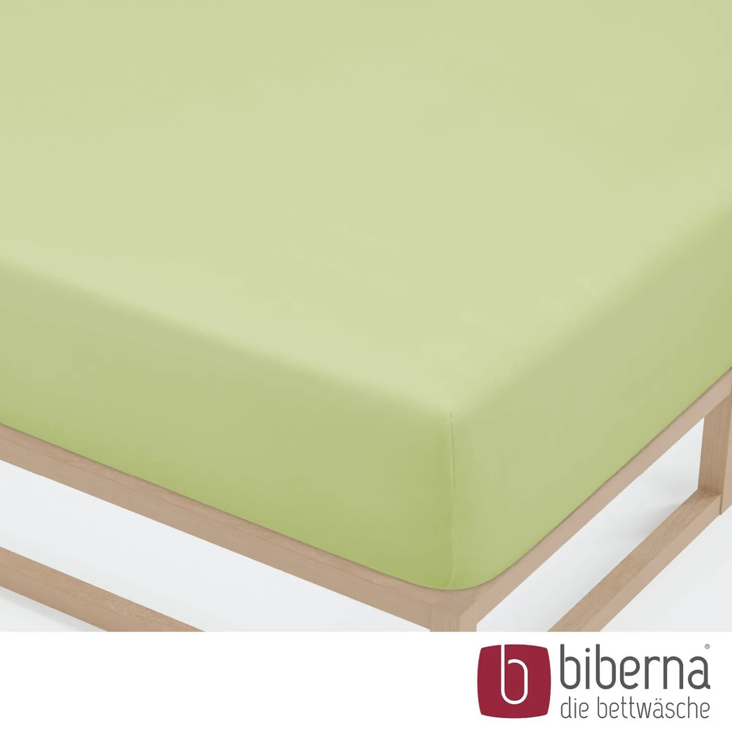 biberna Jersey-Elastic-Spannbetttuch pistaziengrün, 1x 90x190 cm - 100x220 cm