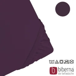 biberna Jersey-Elastic-Spannbetttuch dunkel violett, 1x 90x190 cm - 100x220 cm