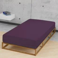 biberna Jersey-Elastic-Spannbetttuch dunkel violett, 1x 90x190 cm - 100x220 cm