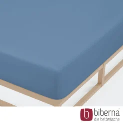 biberna Jersey-Elastic-Spannbetttuch azurblau, 1x 90x190 cm - 100x220 cm