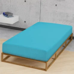 biberna Jersey-Elastic-Spannbetttuch türkis, 1x 90x190 cm - 100x220 cm