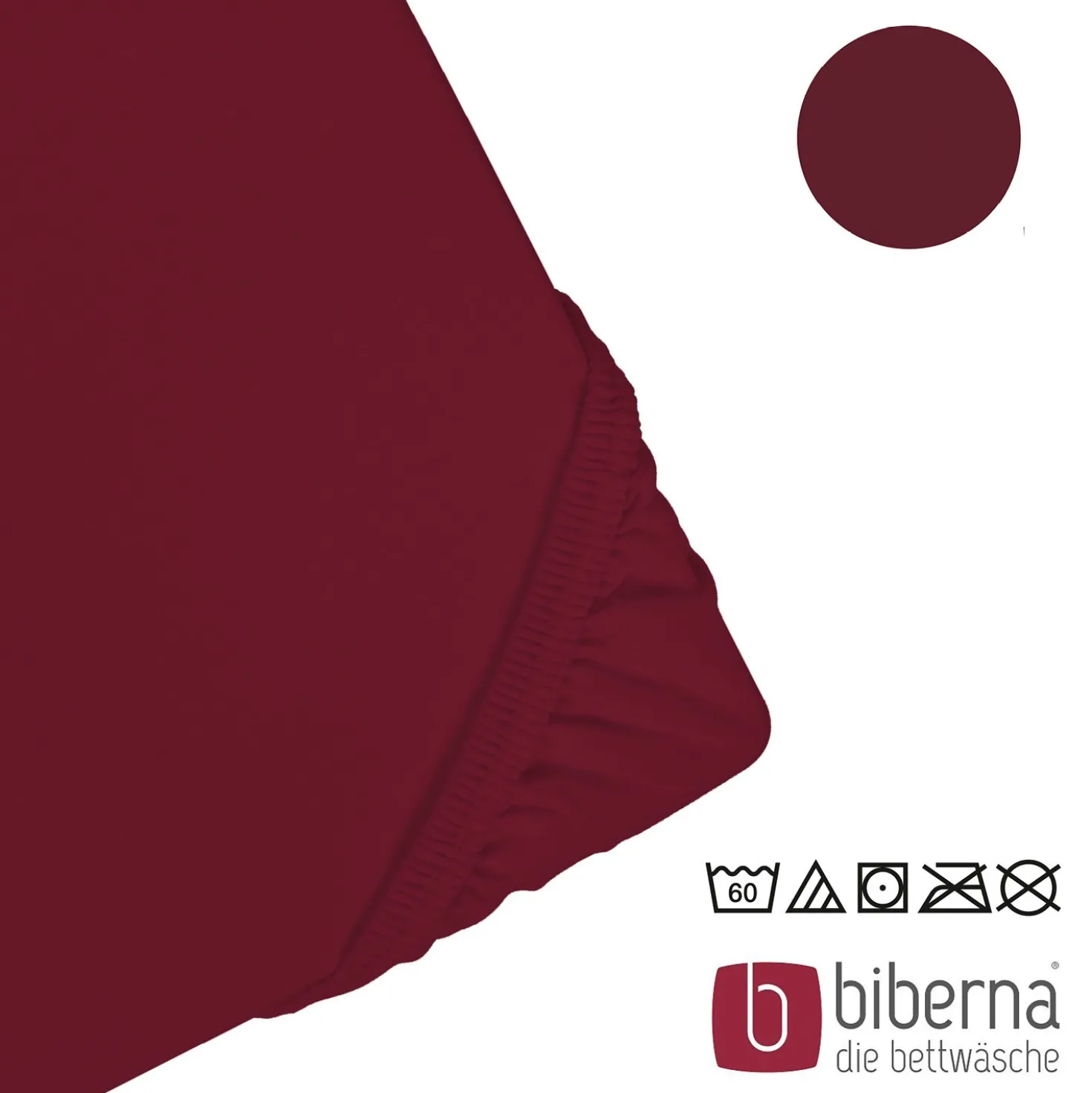 biberna Jersey-Elastic-Spannbetttuch burgund, 1x 120x200 cm - 130x220 cm