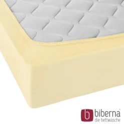 biberna Jersey-Elastic-Spannbetttuch gelb, 1x 120x200 cm - 130x220 cm