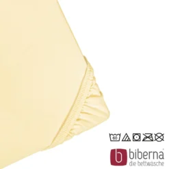 biberna Jersey-Elastic-Spannbetttuch gelb, 1x 120x200 cm - 130x220 cm