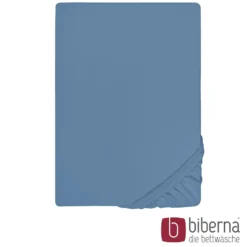 biberna Jersey-Elastic-Spannbetttuch azurblau, 1x 120x200 cm - 130x220 cm