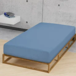 biberna Jersey-Elastic-Spannbetttuch azurblau, 1x 120x200 cm - 130x220 cm