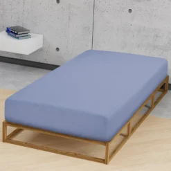 biberna Jersey-Elastic-Spannbetttuch blau, 1x 120x200 cm - 130x220 cm