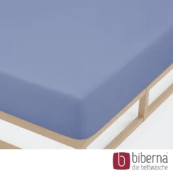 biberna Jersey-Elastic-Spannbetttuch blau, 1x 120x200 cm - 130x220 cm