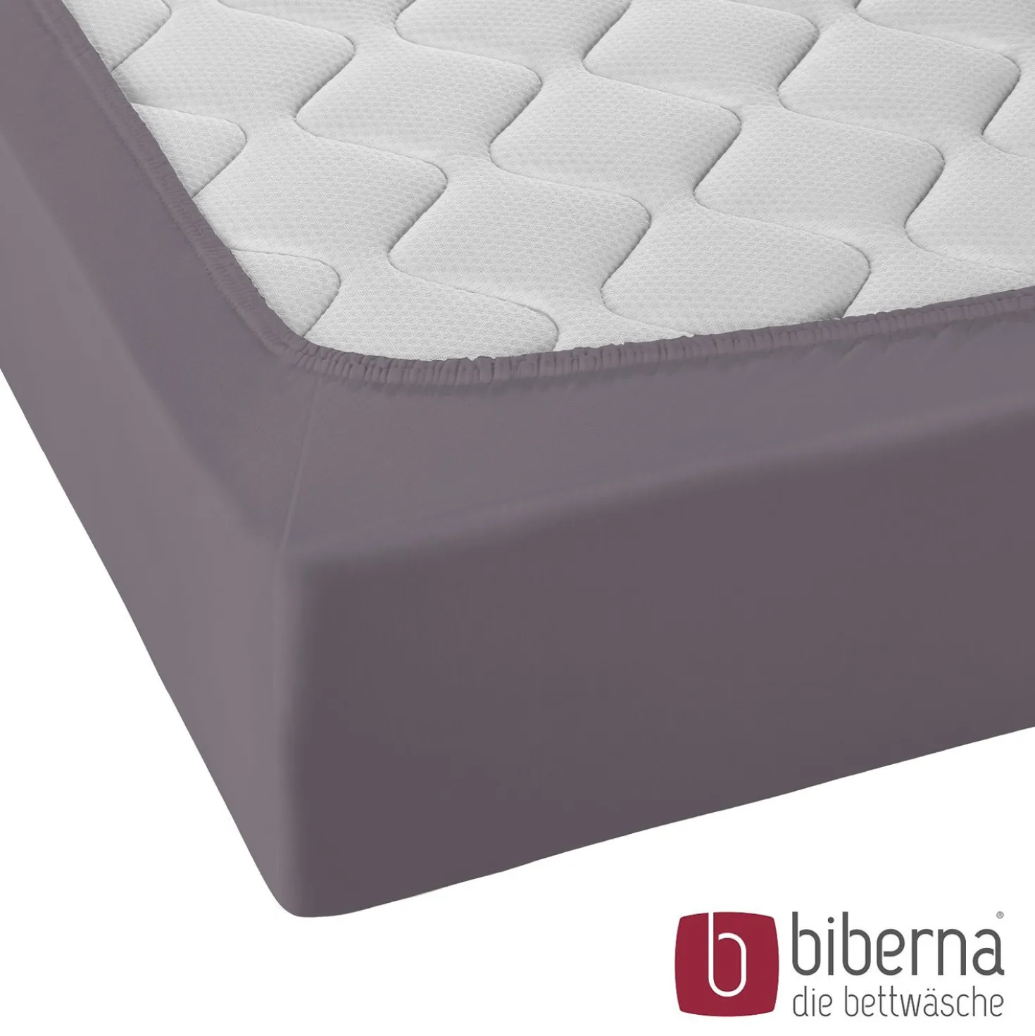 biberna Jersey-Elastic-Spannbetttuch silber/grau, 1x 120x200 cm - 130x220 cm