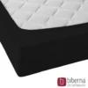 biberna Jersey-Elastic-Spannbetttuch schwarz, 1x 120x200 cm - 130x220 cm
