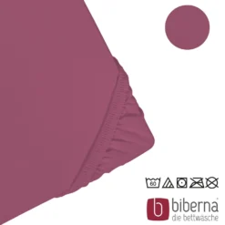 biberna Jersey-Elastic-Spannbetttuch brombeer, 1x 120x200 cm - 130x220 cm