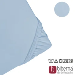 biberna Jersey-Elastic-Spannbetttuch eisblau, 1x 120x200 cm - 130x220 cm