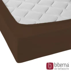 biberna Jersey-Elastic-Spannbetttuch topas / mocca, 1x 180x200 cm - 200x220 cm