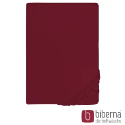 biberna Jersey-Elastic-Spannbetttuch burgund, 1x 180x200 cm - 200x220 cm