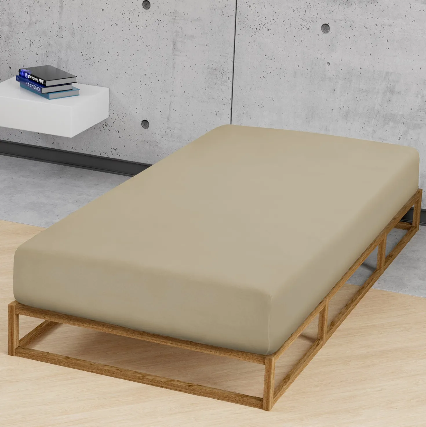 biberna Jersey-Elastic-Spannbetttuch taupe, 1x 180x200 cm - 200x220 cm