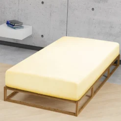 biberna Jersey-Elastic-Spannbetttuch gelb, 1x 180x200 cm - 200x220 cm