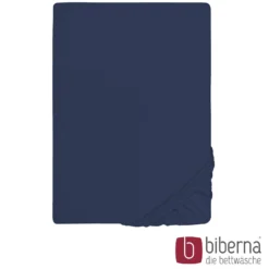 biberna Jersey-Elastic-Spannbetttuch marine, 1x 180x200 cm - 200x220 cm