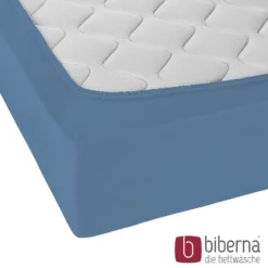 biberna Jersey-Elastic-Spannbetttuch azurblau, 1x 180x200 cm - 200x220 cm
