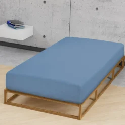 biberna Jersey-Elastic-Spannbetttuch azurblau, 1x 180x200 cm - 200x220 cm