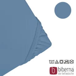 biberna Jersey-Elastic-Spannbetttuch azurblau, 1x 180x200 cm - 200x220 cm