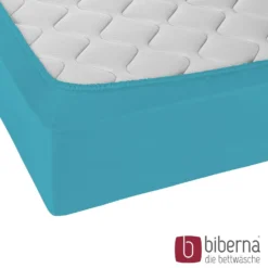biberna Jersey-Elastic-Spannbetttuch türkis, 1x 180x200 cm - 200x220 cm